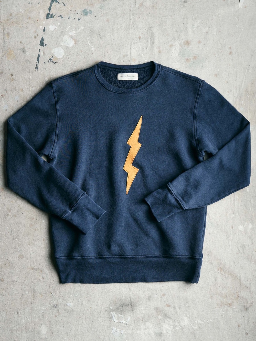 Imogene + Willie Navy Blue The "Bolt" Sweatshirt in Faded Navy Large